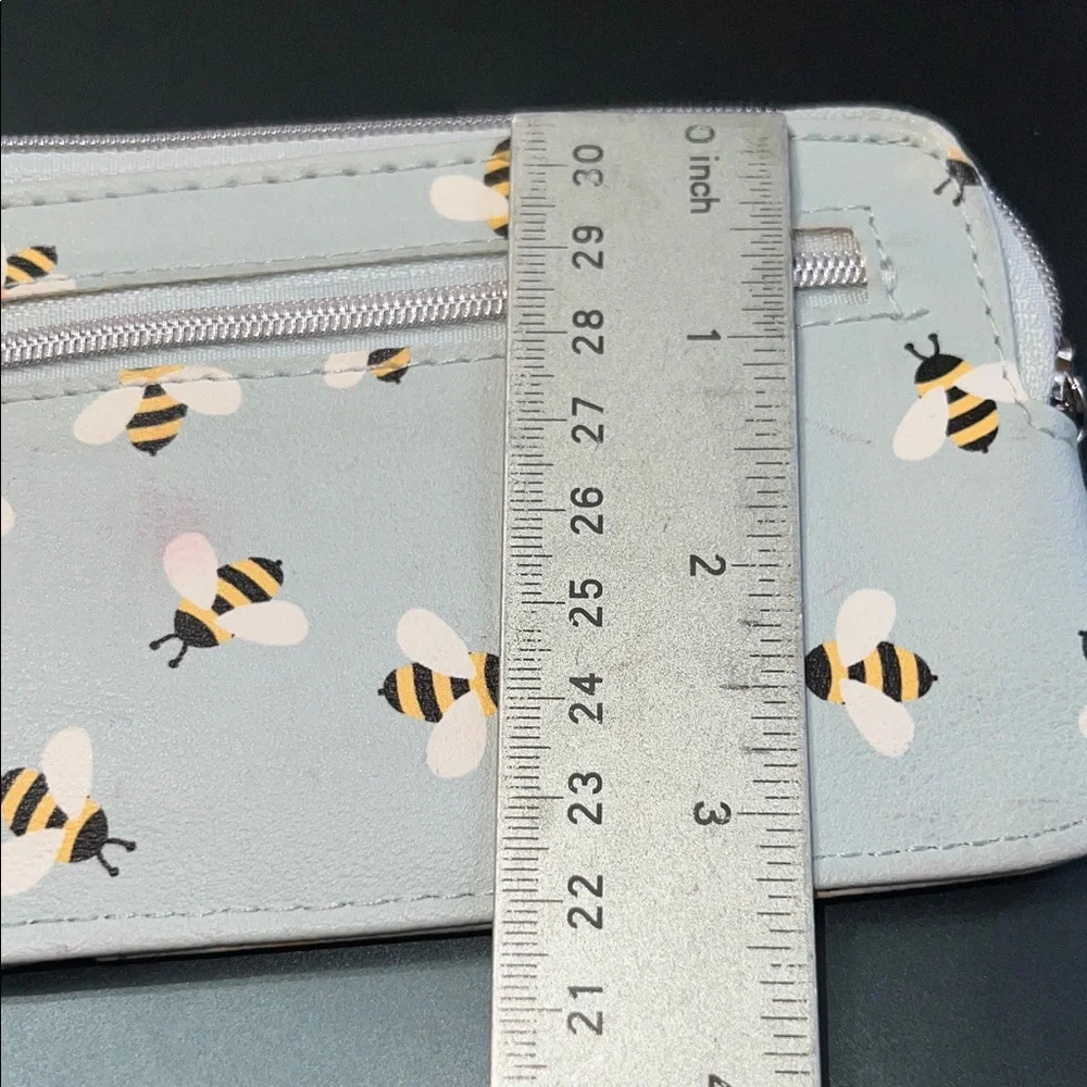 Bee Pattern Wallet with Snap Closure